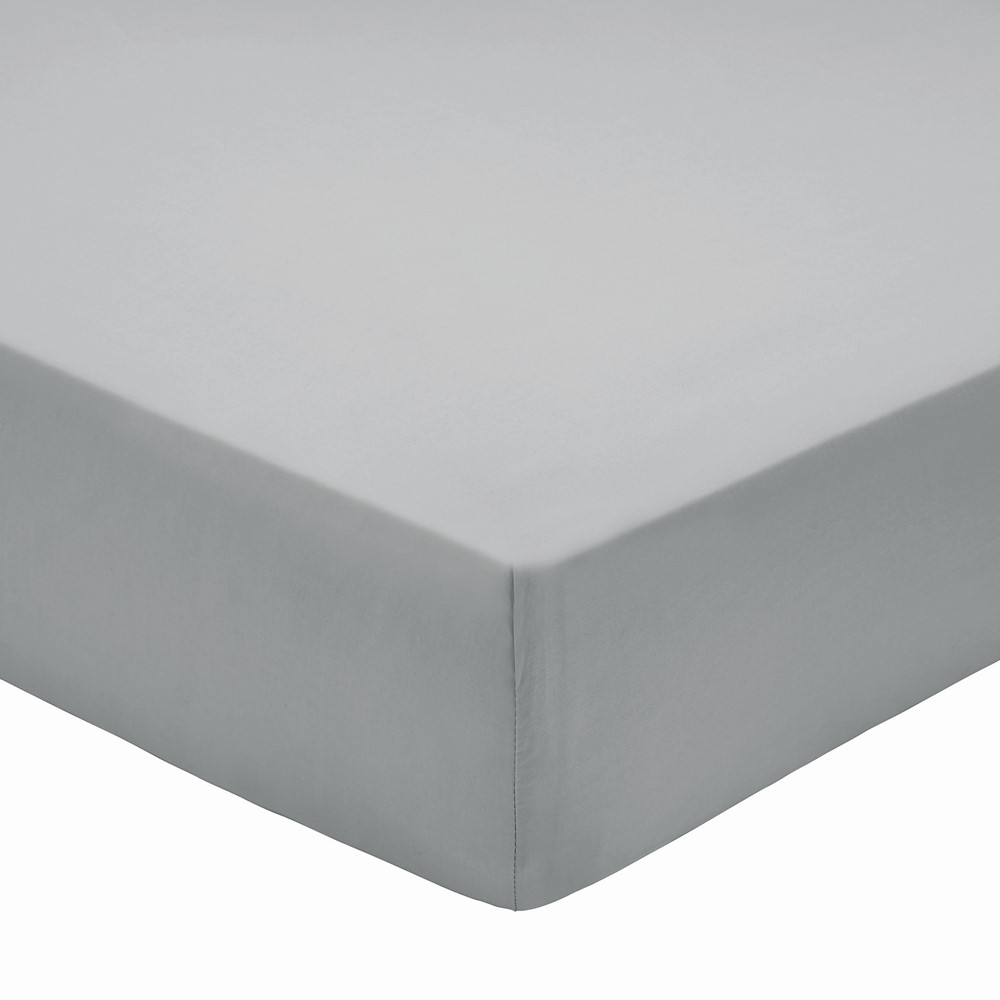 Plain Dye Fitted Sheet By Bedeck of Belfast in Grey